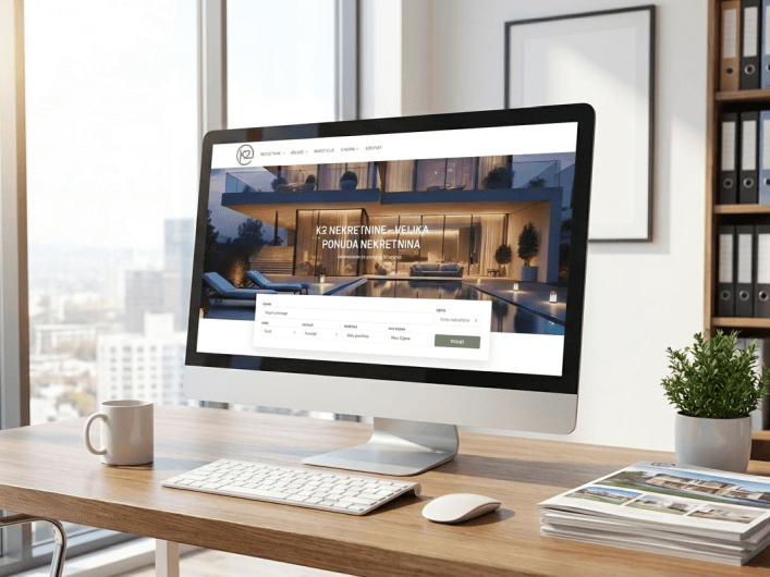 Izrada Web Stranice agencije za nekretnine - k2 nekretnine